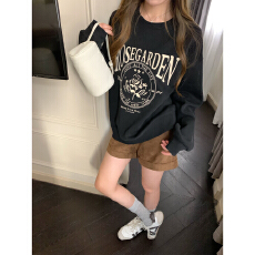 批发官图 实价 华棉复合-薄款310g加绒400g 秋冬装圆领卫衣女印花跨境