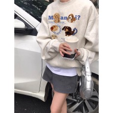批发官图 实价 华棉复合-薄款310g加绒400g 秋冬装圆领<b class='q'>卫衣</b>女印花跨境