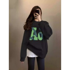 批发官图 实价 华棉复合-薄款310g加绒400g 秋冬装圆领<b class='q'>卫衣</b>女印花跨境