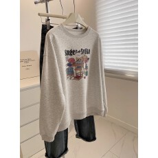 批发官图 实价 华棉复合-薄款310g加绒400g 秋冬装圆领卫衣女印花<b class='q'>外贸</b>