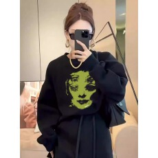 批发官图 实价 华棉复合-薄款310g加绒400g 秋冬装圆领卫衣女印花<b class='q'>外贸</b>