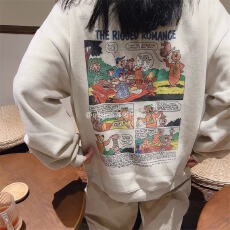 批发官图 实价 华棉复合-薄款310g加绒400g 秋冬装圆领卫衣女印花<b class='q'>外贸</b>