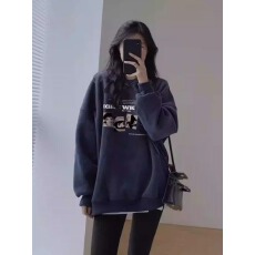 批发官图 实价 华棉复合-薄款/加绒 秋冬装加绒圆领卫衣女印花<b class='q'>宝宝</b>绒