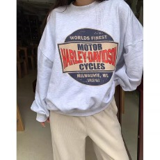 批发韩国外贸 华棉复合-薄款/加绒 秋冬装加绒圆领卫衣女印花<b class='q'>宝宝</b>绒