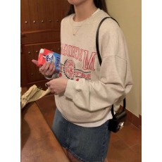 批发官图 实价 华棉复合-薄款/加绒 秋冬装加绒圆领卫衣女印花<b class='q'>宝宝</b>绒