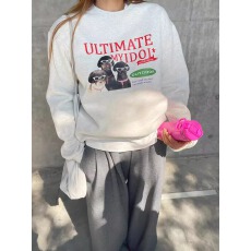 批发韩国外贸 华棉复合-薄款/加绒 秋冬装加绒圆领卫衣女印花<b class='q'>宝宝</b>绒