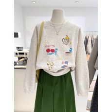 批发官图 实价 华棉复合-薄款/加绒 秋冬装加绒圆领卫衣女印花<b class='q'>宝宝</b>绒