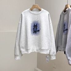 批发韩国外贸 华棉复合-薄款/加绒 秋冬装加绒圆领卫衣女印花<b class='q'>宝宝</b>绒