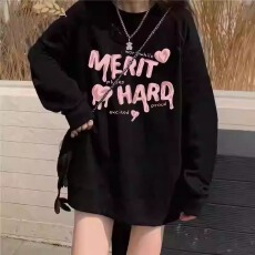 批发外贸订单华棉复合-薄款/加绒 秋冬装加绒圆领卫衣女印花宝宝绒