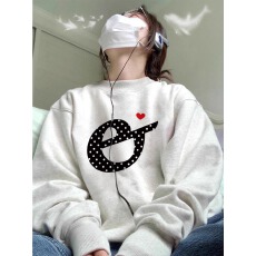 批发韩国外贸 华棉复合-薄款/加绒 秋冬装加绒圆领卫衣女印花宝宝绒