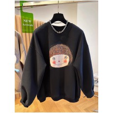 批发2026韩国 华棉复合-薄款/加绒 秋冬装加绒<b class='q'>圆领</b><b class='q'>卫衣</b>女印花宝宝绒