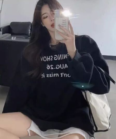 경관 그림 후아 면 복합 얇은 스타일 털이 있는 가을 겨울 의류 털이 있는 라운드 넥 후드티 여성 프린트 아기 플러시