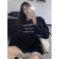 华棉复合-薄款/加绒 秋冬装加绒圆领卫衣女印花宝宝绒