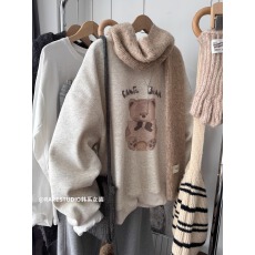 批发<b class='q'>韩国</b>外贸 华棉复合-薄款/加绒 秋冬装加绒圆领<b class='q'>卫衣</b>女印花宝宝绒