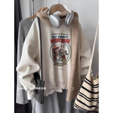 批发官图 实价 华棉复合-薄款/加绒 秋冬装加绒圆领卫衣女印花<b class='q'>宝宝</b>绒