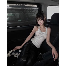 官图  40支纯棉220克92棉/8氨纶工字吊带背心女烫钻