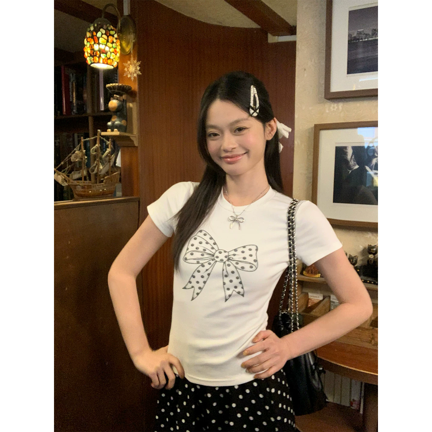 40 순면 220 그램 92 면 8 암모니아 Lun 긍정적 인 어깨 반팔 티셔츠 여성 프린트