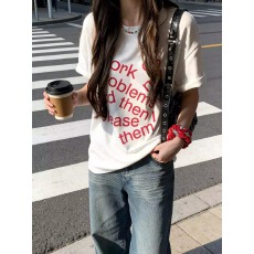 批发21支纯棉-210克棉 2026年韩国东大门春夏装短袖T恤女韩版印花<b class='q'>上衣</b>