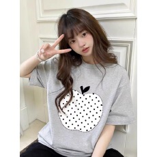 批发官图 21支纯棉-210克100%棉 2026年春夏装短袖T恤女韩版印花