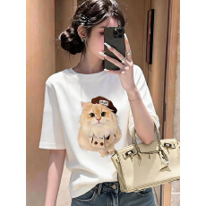 批发官图 21支纯棉-210克100%棉 2026年春夏装短袖T恤女韩版印花