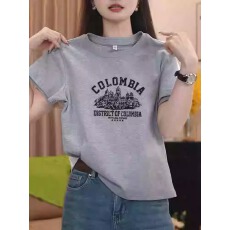 批发官图 实价 40支纯棉-220克 92%棉8%氨纶 正肩<b class='q'>短袖</b><b class='q'>T</b><b class='q'>恤</b>女印花