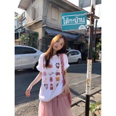 批发官图 21支纯棉-210克100%棉 2026年春夏装短袖T恤女韩版印花