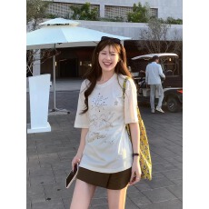 批发官图 21支纯棉-210克100%棉 2026年春夏装短袖T恤女韩版印花