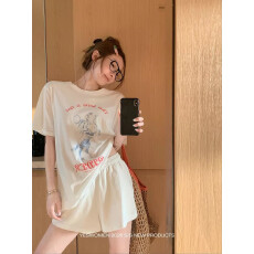 批发官图 21支纯棉-210克100%棉 2026年春夏装短袖T恤女韩版印花