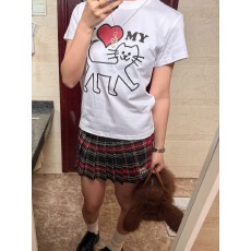 批发40支纯棉-220克 92%棉8%氨纶 正肩短袖T恤女<b class='q'>印花</b>