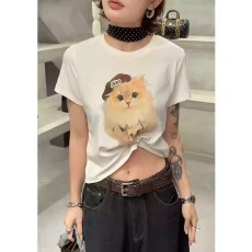 批发官图 实价 40支纯棉-220克 92%棉8%氨纶 正肩短袖T恤女<b class='q'>印花</b>