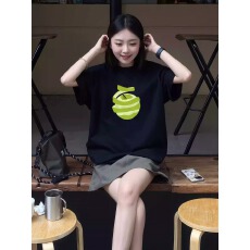 批发21支纯棉-210克棉 2026年<b class='q'>韩国</b>东大门春夏装短袖T恤女韩版印花上衣