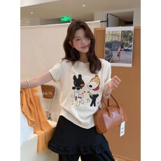 批发官图 21支纯棉-210克100%棉 2026年春夏装短袖<b class='q'>T</b><b class='q'>恤</b>女韩版印花