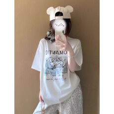 批发官图 21支纯棉-210克100%棉 2026年春夏装短袖T恤女韩版印花