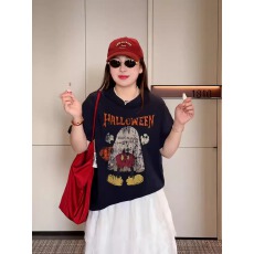 批发官图 21支纯棉-210克100%棉 2026年春夏装短袖T恤女韩版印花