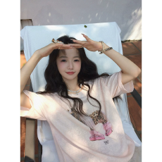 批发官图 21支纯棉-210克100%棉 2026年春夏装短袖T恤女韩版印花