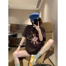 批发官图 21支纯棉-210克100%棉 2026年春夏装短袖T恤女韩版印花