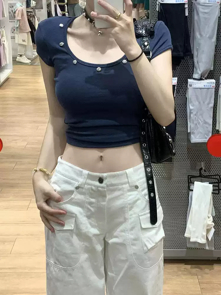 40 순면 210 그램 92 면 8 암모니아 Lun 단추 반팔 티셔츠 여성 작은 대중