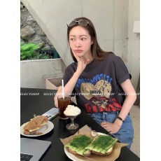 批发棉 2026年春夏装短袖T恤女韩版<b class='q'>印花</b>