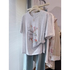 批发官图 21支纯棉-210克100%棉 2026年春夏装短袖T恤女韩版印花