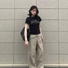 批发韩系纯棉<b class='q'>打底衫</b>女2026夏季新款字母印花圆领百搭短袖T恤宽松上衣