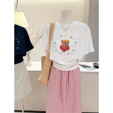 批发夏装韩系短袖<b class='q'>T</b><b class='q'>恤</b>女韩版宽松大码<b class='q'>印花</b>