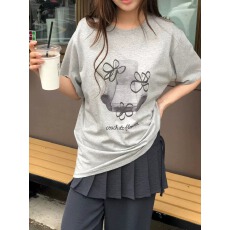 批发官图 21支纯棉-210克 后包领 夏装韩系短袖<b class='q'>T</b><b class='q'>恤</b>女韩版宽松大码<b class='q'>印花</b>