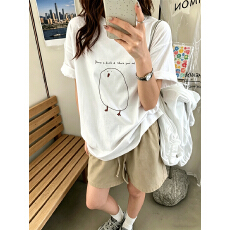 批发官图 21支纯棉-210克 后包领 夏装韩系短袖T恤女<b class='q'>韩版</b><b class='q'>宽松</b>大码印花