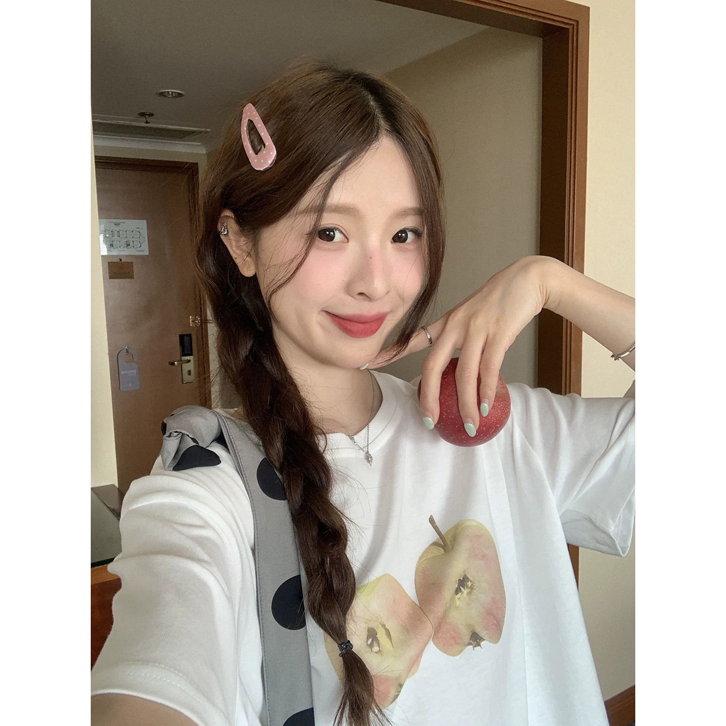 경관 그림 21 순면 210 그램 이후 패키지 칼라 여름 드레스 한 부서 반팔 티셔츠 여성 한국 스타일 루즈핏 빅 사이즈 프린트