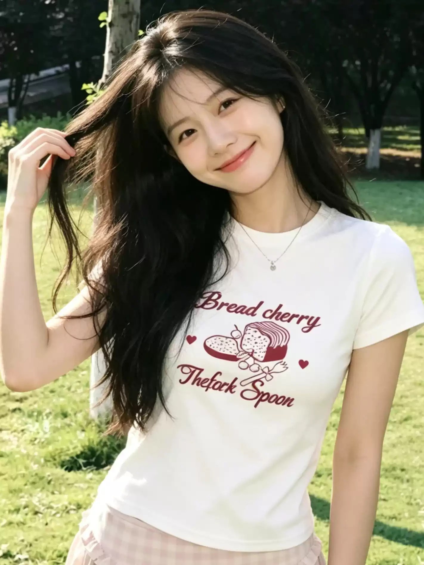 경관 그림 40 순면 220 그램 92 면 8 암모니아 Lun 긍정적 인 어깨 반팔 티셔츠 여성 프린트