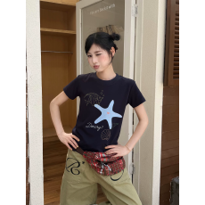 批发40支纯棉-220克 92%棉8%氨纶 正肩短袖<b class='q'>T</b><b class='q'>恤</b>女印花
