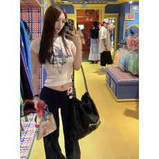 批发2026韩国<b class='q'>外贸</b>订单时尚休闲  92%棉8%氨纶 正肩短袖T恤女印花