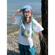 批发官图 21支纯棉-210克 后包领 夏装韩系<b class='q'>短袖</b><b class='q'>T</b><b class='q'>恤</b>女韩版宽松大码印花