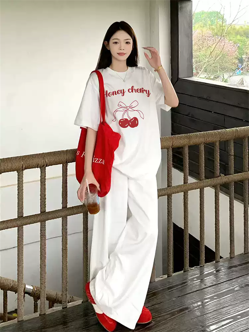 경관 그림 21 순면 210 그램 이후 패키지 칼라 여름 드레스 한 부서 반팔 티셔츠 여성 한국 스타일 루즈핏 빅 사이즈 프린트