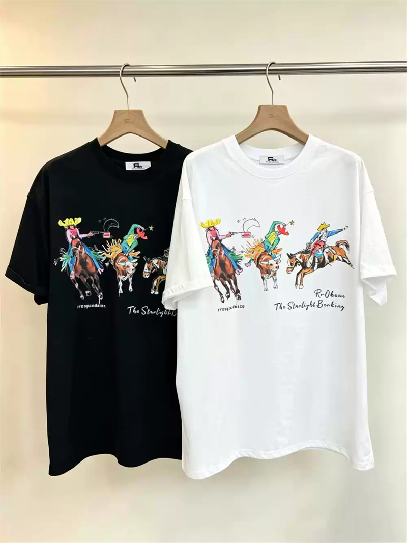 경관 그림 21 순면 210 그램 이후 패키지 칼라 여름 드레스 한 부서 반팔 티셔츠 여성 한국 스타일 루즈핏 빅 사이즈 프린트